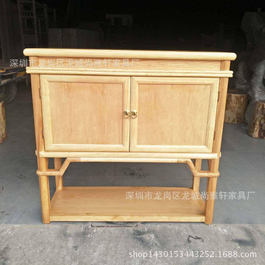 新中白蜡木柜客厅电视柜关餐玄边柜式实木双门茶柜民宿装饰厂CBG9