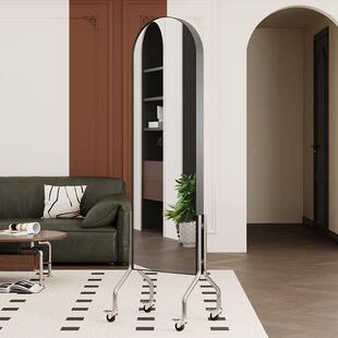 可移动镜AHK子身家全用中镜古风收纳地杂志架落置物架全身镜可移