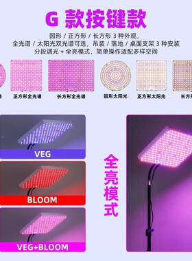 厂家三直红全光谱植物生长销YGG灯桌面脚架蓝补光灯家用花店植物