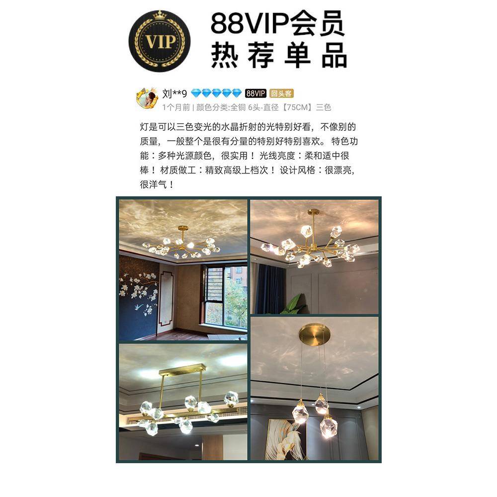 厅轻奢客简吊灯现代约大气冰菱角水晶卧室厅灯餐具年ODW1183新款