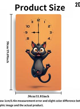 活泼质猫咪木咪时钟，以活泼猫为主题59325的静客音挂画钟，厅家