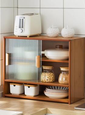 厨房玻璃门多储物柜子台38580面物层防尘置架放调味料能碗碟多功