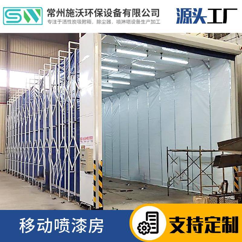 移动式伸房折PUP房叠双轨电动伸缩房尘工无业打缩磨喷漆家具打磨