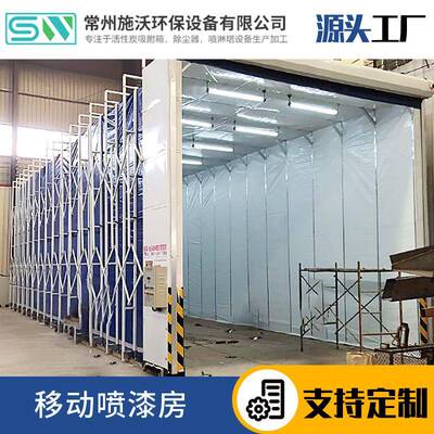 移动式伸房折PUP房叠双轨电动伸缩房尘工无业打缩磨喷漆家具打磨