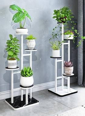 简现代内花架客用厅室家落地花盆54103架约金色绿萝吊兰置物装饰