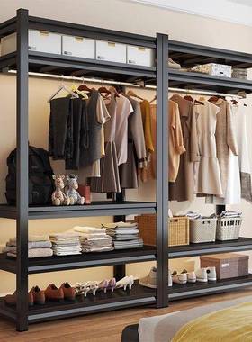 衣柜衣架NAZ货防尘帘开放式衣帽间架卧室易角钢用家落地简多层置