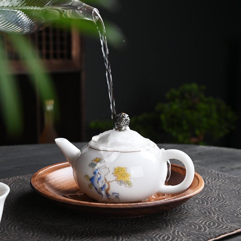 桃胡干泡盘实木SOF壶盖碗木底托高端家用泡茶台小号干茶泡台户外