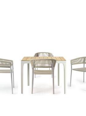 靠户外藤14729椅实木绳编背椅休闲桌椅合手编绳民宿单组椅酒店家