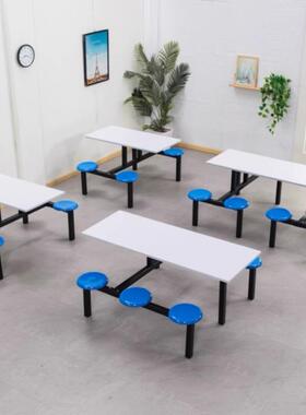 不锈钢餐桌JPK学校食8堂人6人人位餐桌连椅员工餐厅体4餐桌工地餐