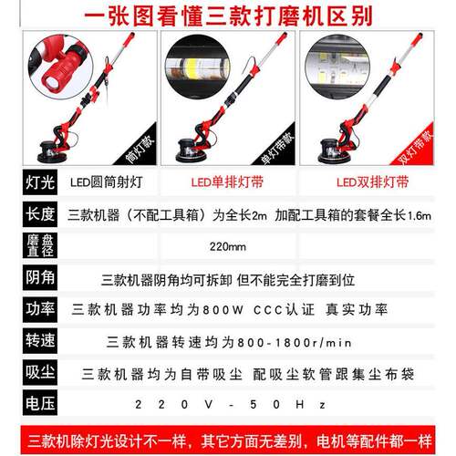 蒂凡机墙面打磨电动墙204壁砂自纸机多功能用腻子无尘吸万无死角