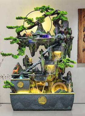 假山流水喷泉PMA环水造景鱼缸办室客厅玄关公庭装饰循水景摆院件