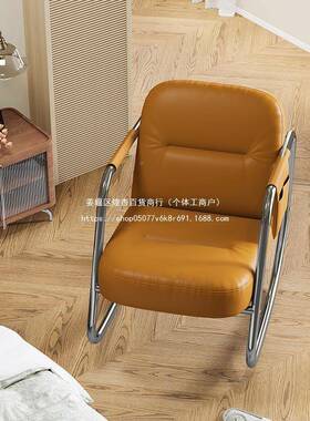 单人摇椅小IQL型阳台锈躺椅不钢摇摇椅科技布家户网红休闲摇用椅