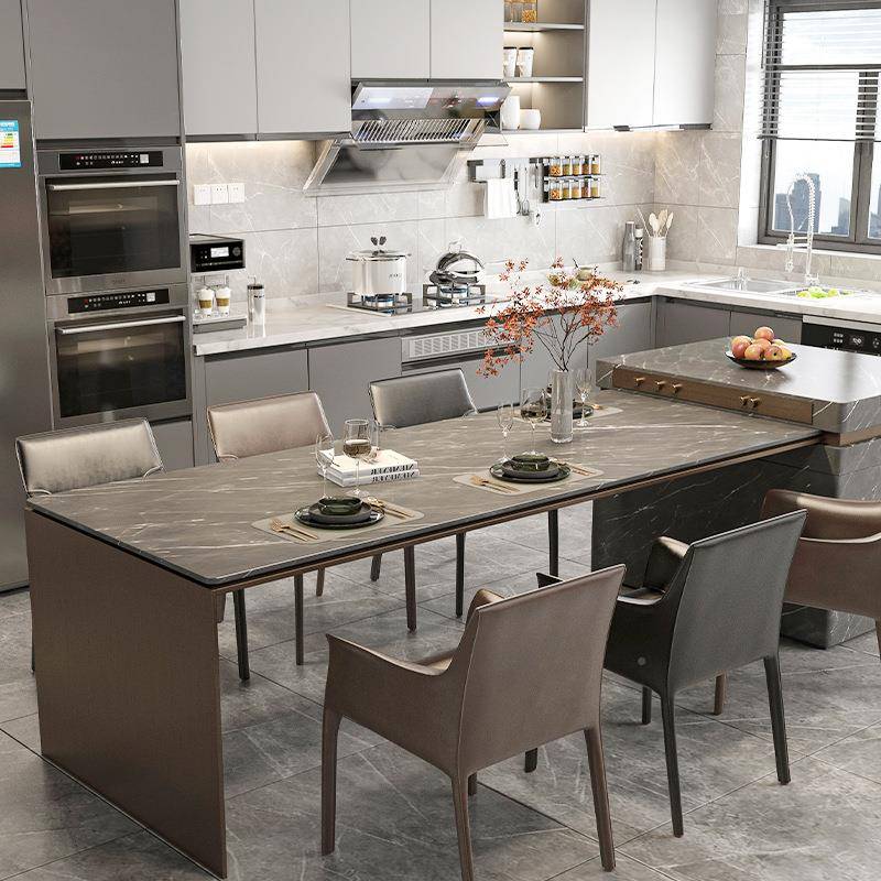 岩板橱柜岛台奢餐桌一体轻功厨房家用户型多能厨房岩板中岛GSZ中