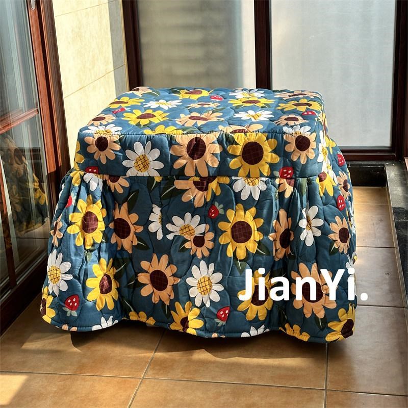 新款加厚烤火被可拆洗电取暖桌罩套烤火桌罩套正T方形烤火桌盖布