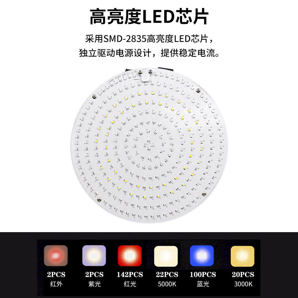 红蓝WJV双多波段物植补光阳灯全光谱植物生长灯水培肉催色家用台