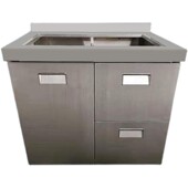 不锈钢整体厨房橱柜304家用水池水槽柜一体储物柜不锈钢灶台柜