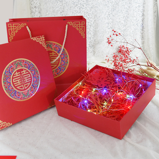 结婚糖果礼盒喜糖伴手礼盒空盒子手提袋回礼婚礼糖盒定亲彩礼物盒