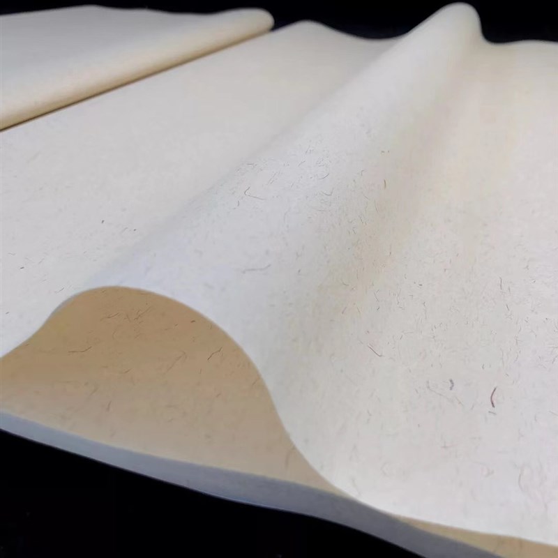 兴文斋东晋麻笺半生熟宣纸四尺六尺八尺麻宣楷行篆隶书法国展用纸