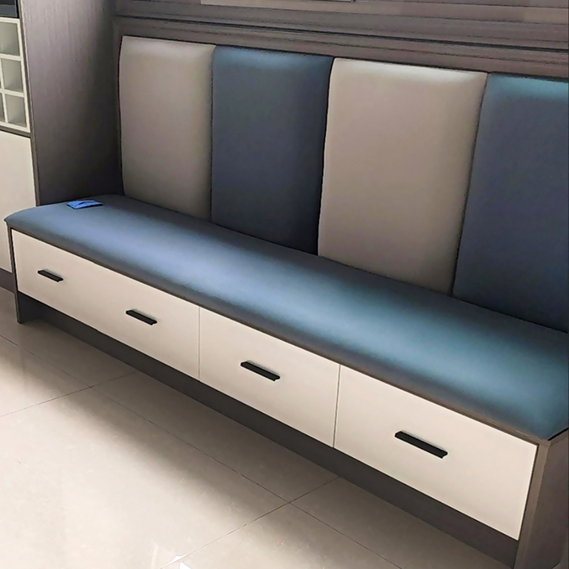 定制进门穿鞋凳垫子换鞋凳坐垫软包卡座轻奢玄关鞋柜入户软垫靠背