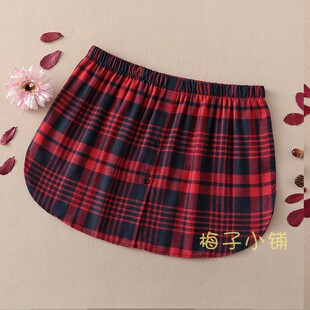 搭配卫衣女内搭打底遮胯半身裙叠穿神器屁帘遮屁股黑白格子假下摆