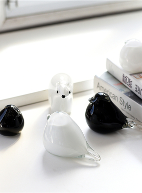 彩色琉璃鸟镇纸摆件手工玻璃艺术鸟欧式美式家居装饰创意新婚礼品