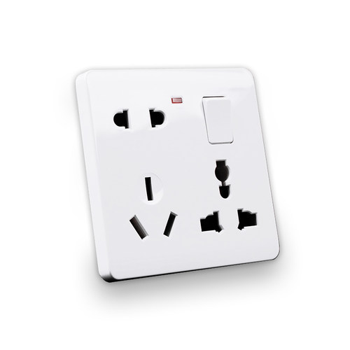 86型二三三插带开关墙壁插座10A多孔一开八孔电源16A通用插座面板