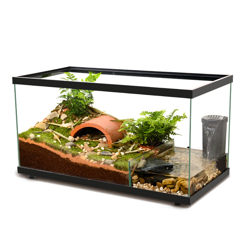 乌龟缸黄缘龟专用玻璃生态造景水陆缸带晒台半水龟大型饲养箱别墅,宠物/宠物食品及用品,桌面缸,淘宝优惠券,粉丝福利购,淘宝优惠卷