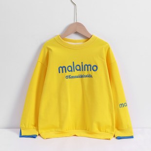 女童卫衣春秋洋气中大儿童早春纯棉上衣女孩宽松童装中长款打底衫