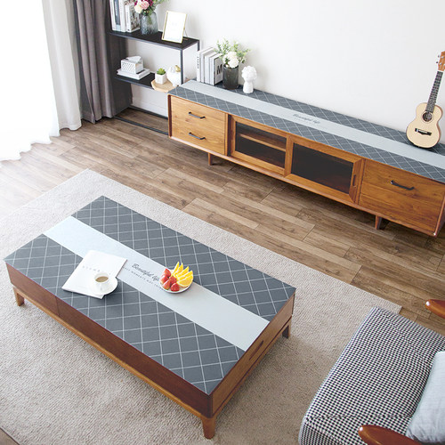 时尚轻奢皮革长方形厨房桌垫家用餐垫防烫茶几垫客厅电视柜台布