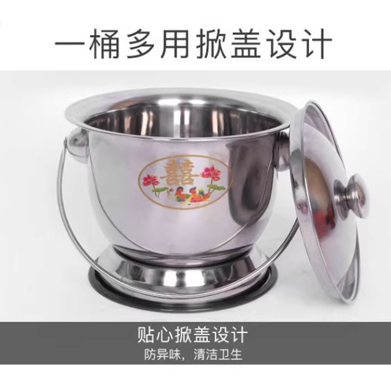 痰盂女搪瓷尿桶大人尿盆防臭家用起夜桶老人卧室尿壶成人家用耐脏