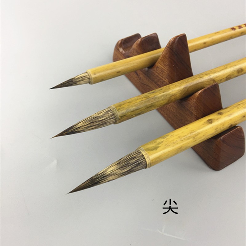 纯紫毫兔毫中楷湘妃竹小楷抄经书法硬毫毛笔铁头信札笔瘦金体黑尖