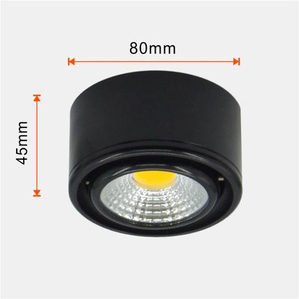 LED明装筒灯超薄可调3W过道灯玄关天花灯吸顶圆形明装射灯背景墙