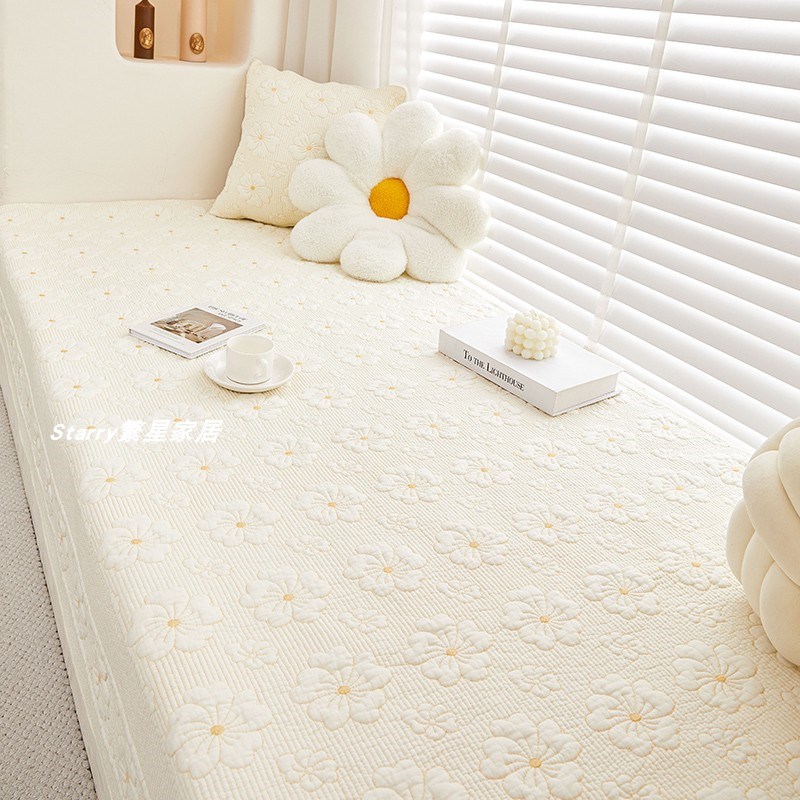 田园双面纯棉飘窗垫卧室窗台垫四季通用榻榻米坐垫沙发垫可机洗