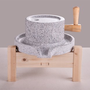 家用麻石小石磨天然石磨磨盘小型老式米麦面豆浆豆腐机手工肠粉机
