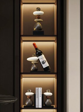 时来运转流沙摆件客厅高级感小众高档家居装饰品办公室玄关电视柜