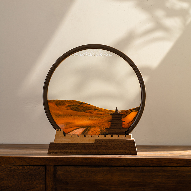 马鹿创意流沙画摆件沙漏解压客厅办公室装饰男士生日礼物乔迁开业