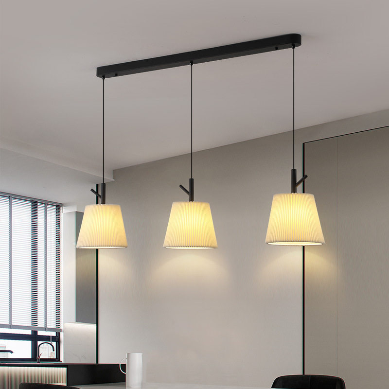 设计师餐厅吊灯现代简约中古风家用布艺餐桌吧台餐厅灯2025新款