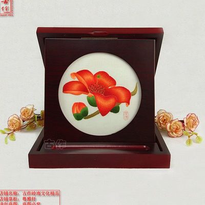 广绣 粤绣 广东广州特色岭南文化礼品 木棉花摆件