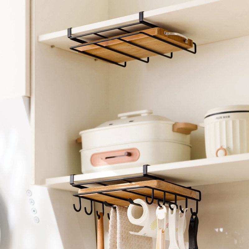厨房置物架橱柜内收纳挂篮吊柜下悬挂菜板砧板收纳架分层用纸挂架