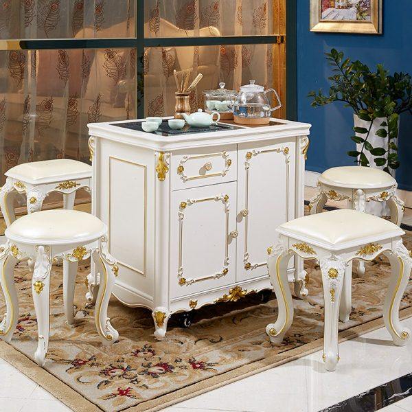 欧式实木小茶桌茶吧机茶车茶水柜烧水小茶台边几家用移动阳台茶桌