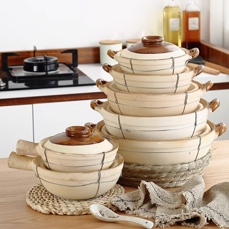 传统粗陶煲仔饭打包专用土砂锅菜家用单柄小号手柄广东老式耐高温