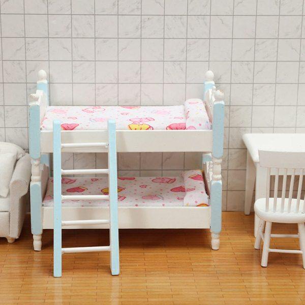 1：12娃娃屋迷你家具卧室儿童双层床微缩OB11过家家卡通创意模型,特色手工艺,其他特色工艺品,淘宝优惠券,粉丝福利购,淘宝优惠卷
