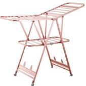 地晾衣架折叠家子用阳凉台室内衣架晒架架铝合金416室外晒被落器