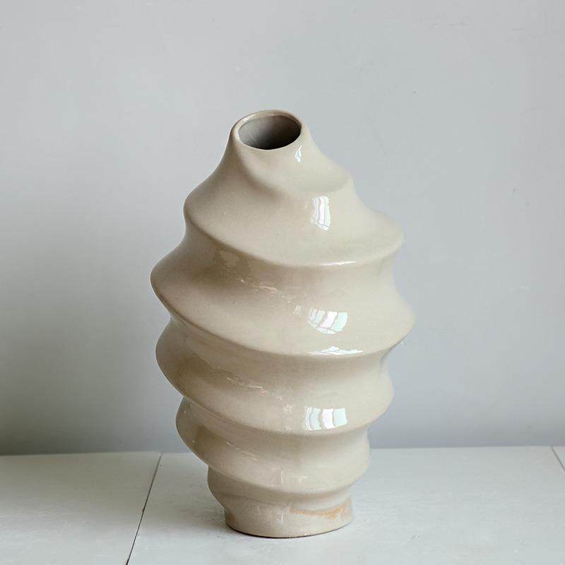 复古法式奶油风水陶北瓷花瓶客欧手工干花装饰OKI品培干花花器厅,橡塑材料及制品,工业陶瓷,淘宝优惠券,粉丝福利购,淘宝优惠卷