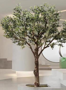 假大型落地实木仿GLSA001真橄榄树许树室内外树装饰北愿欧风大型