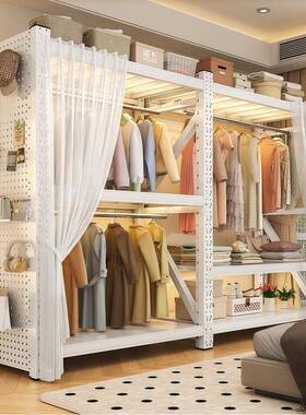 防开放式屋衣柜家用组装式货架挂衣洞杆ZHYJ-202洞板尘帘衣架出租