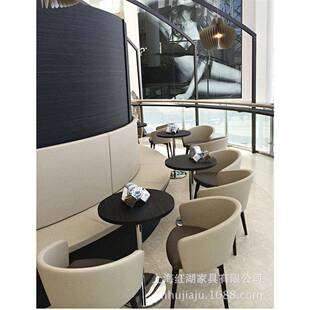 厂尚家f025直实木软包圈椅电脑椅时销休闲背靠椅子扶手椅座椅咖啡