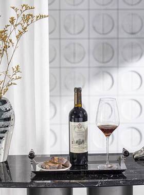 样板软装长方形不锈钢托间盘桌摆面ZL-19C件属套装室内轻奢金托盘