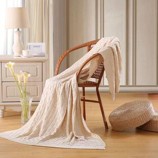 全棉编织毯针织子休闲毛纹线BABZG111毯沙发棉毯盖毯厂家直销