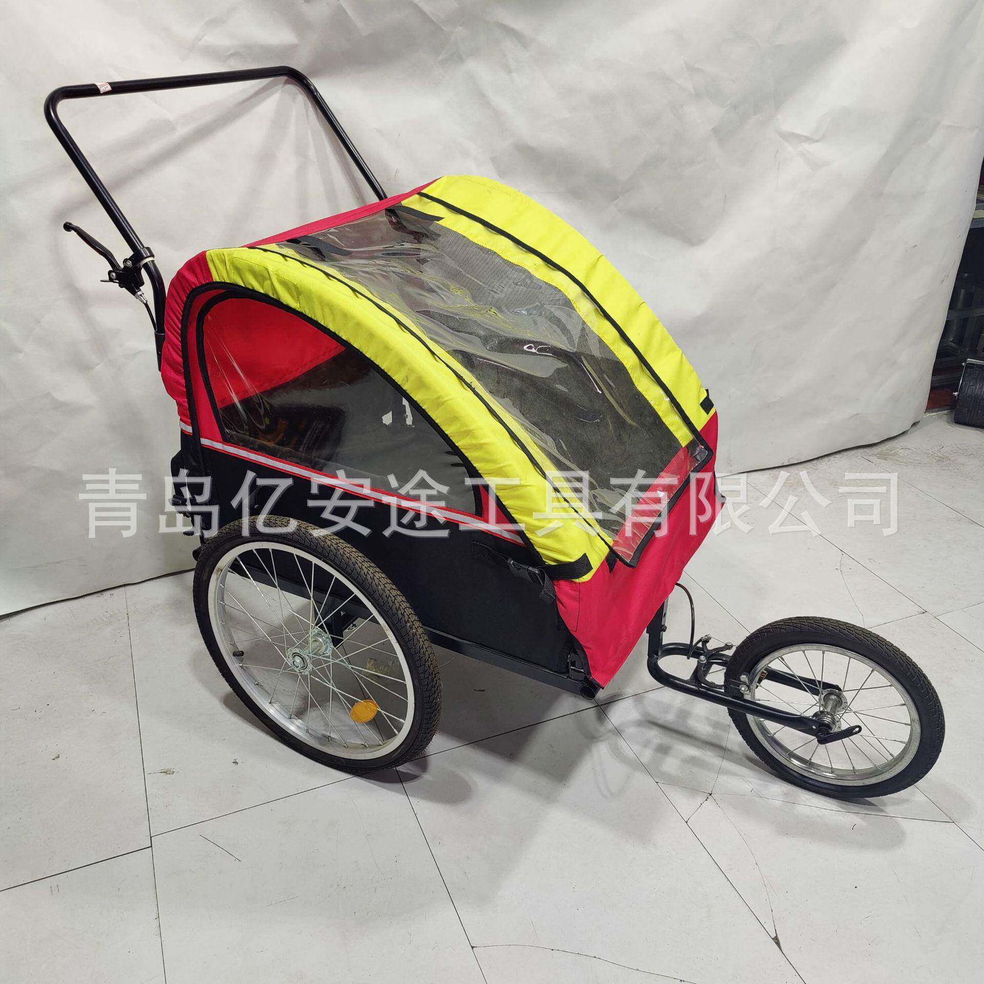 步户骑外行子拖车亲自行车后挂拖车儿童遛娃可拆卸徒推车